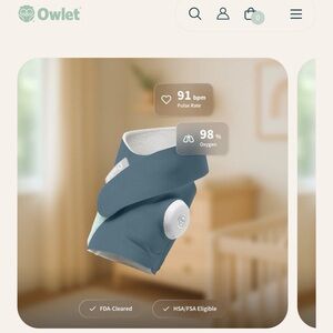 Owlet - Dream Sock Smart Wearable Baby Monitor - Bedtime Blue